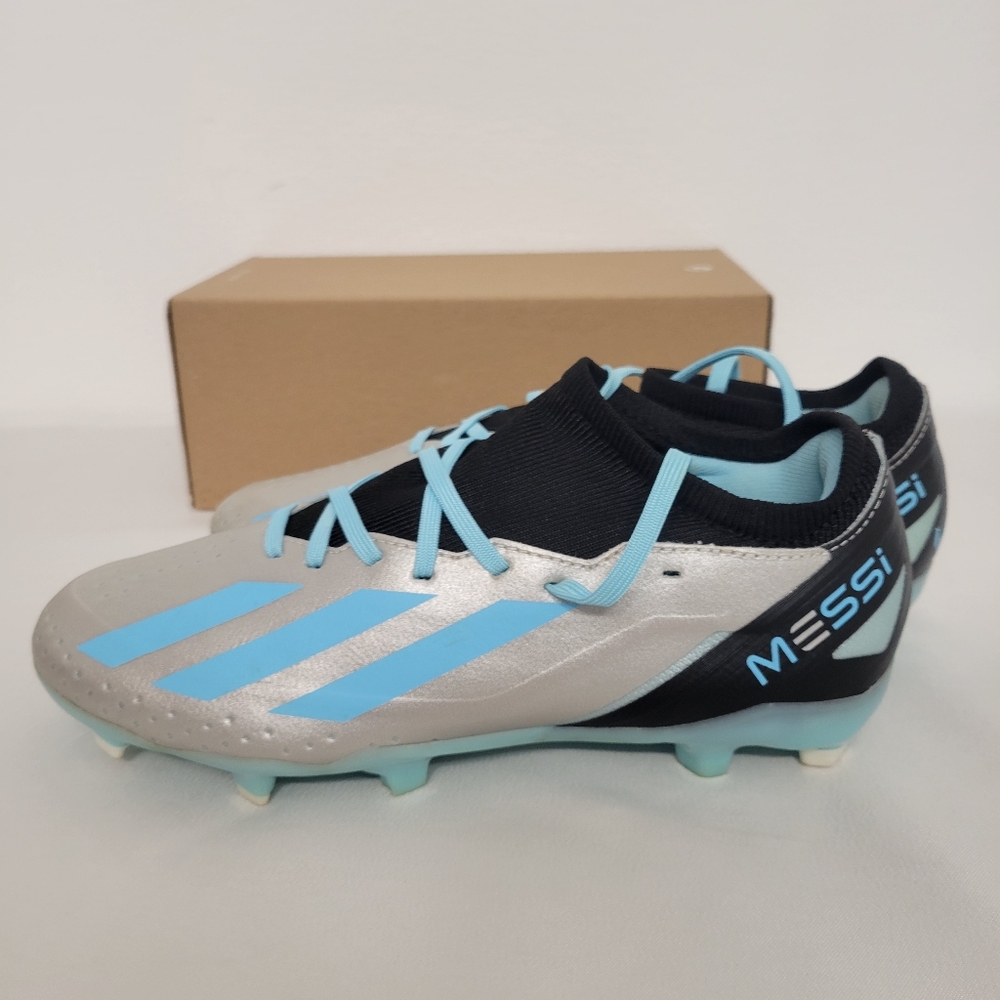 adidas X Crazyfast Messi.3 FG Firm Ground Men's Soccer Cleats Silver Blue IE4078 - Picture 9 of 11